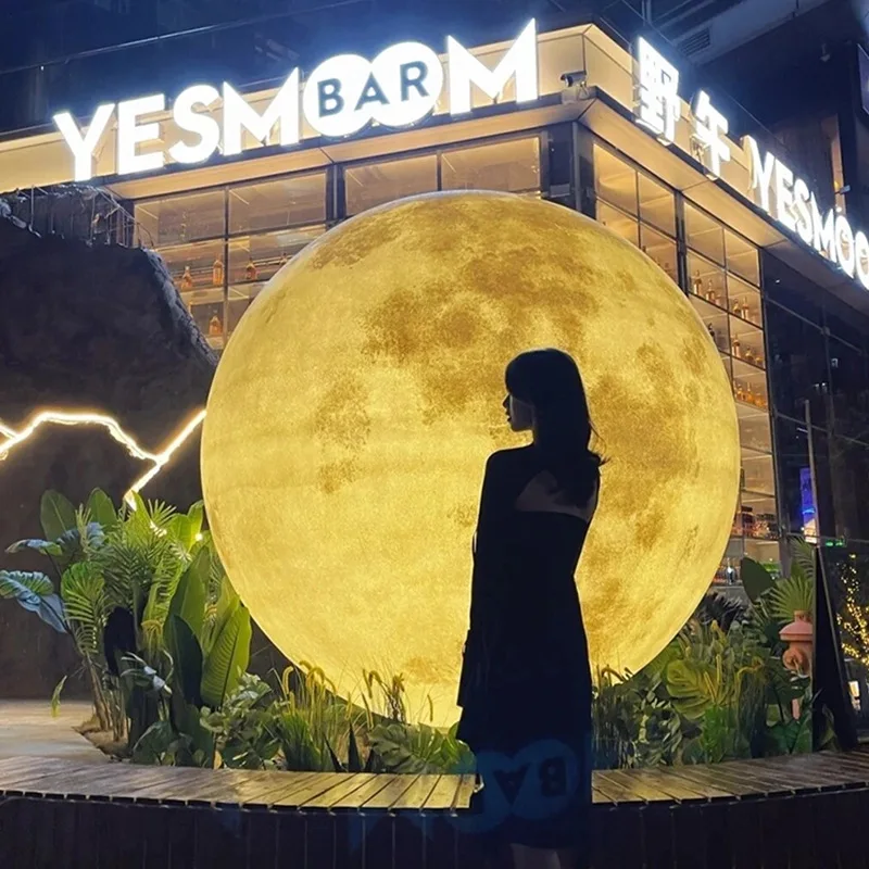 

3 meters outdoor moon light landing large super moon lawn garden lighting planet designer decoration