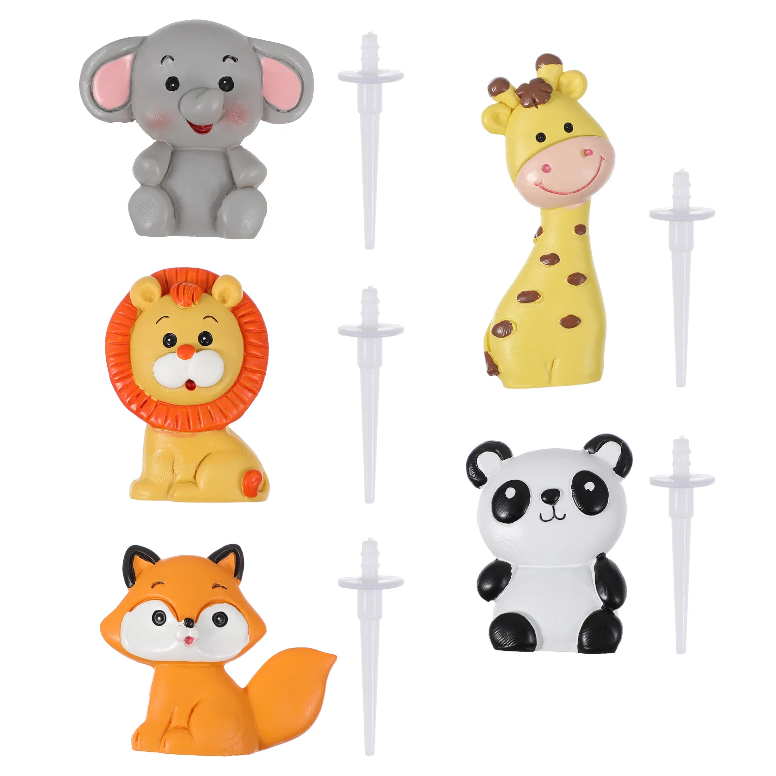 

Animal Happy Birthday Decorations Animals Cake Topper Decorative Toppers Cupcake Child Baby Cartoon Food Picks