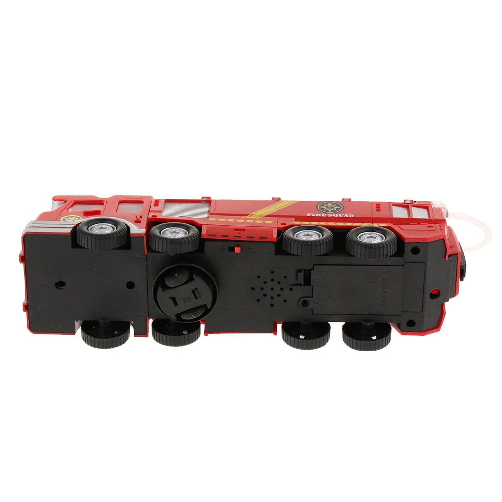

Fireman Vehicle with Extendable Ladder Light Sound Pump Action Toy Fire Engine for Kids Trucks Pretend Play