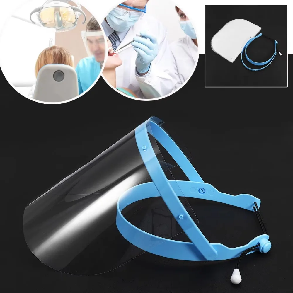 

Dental Protective Plastic Films Masks Face Shield Plus 10 Pcs Detachable Visors