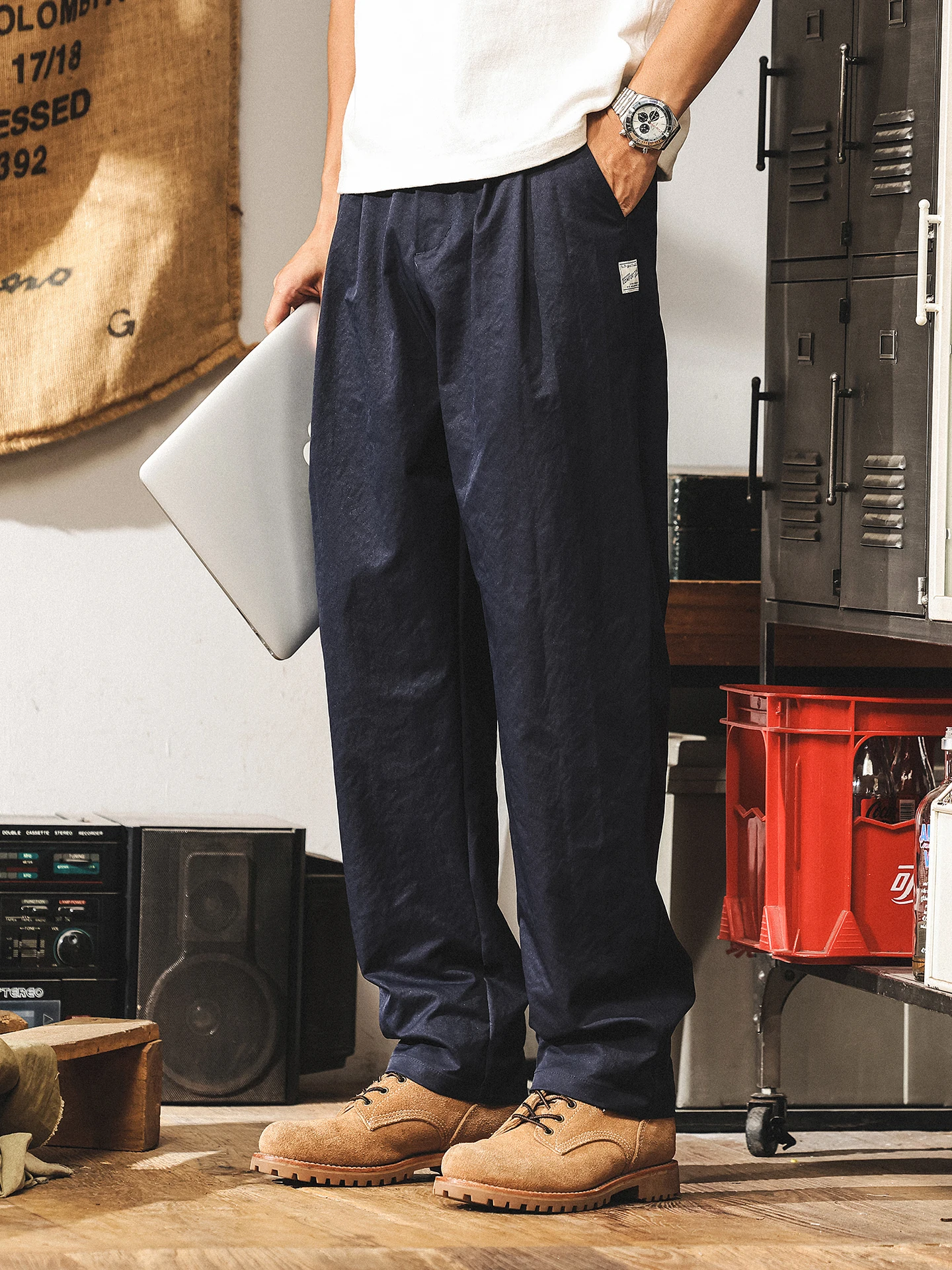 

Летние тонкие прямые повседневные брюки, мужские новые модные брендовые свободные синие джинсы, длинные брюки в американском стиле, дышащие