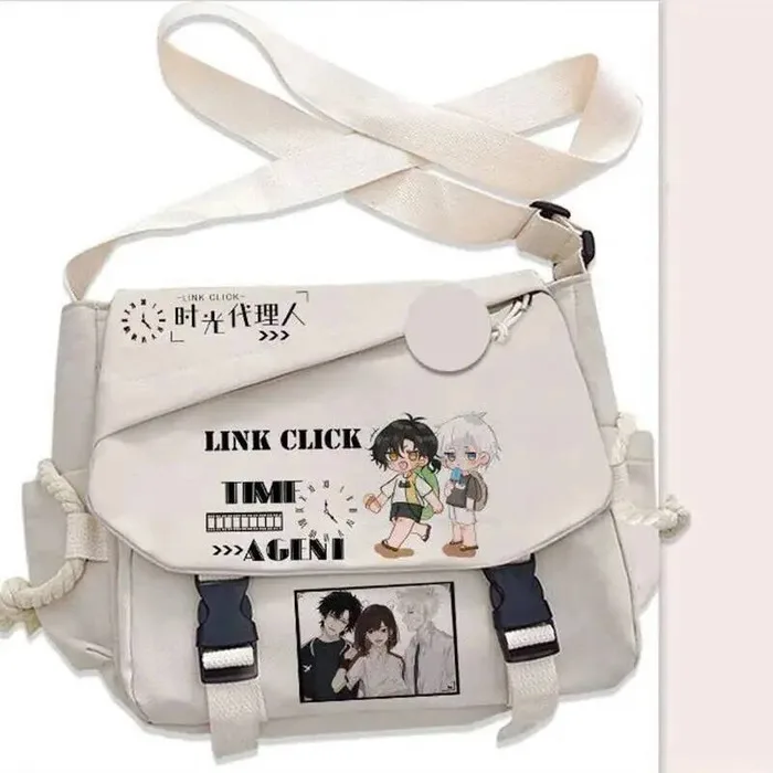 

Черно-белые сумки через плечо для студентов-подростков, сумки через плечо большой емкости для школы, аниме-игры