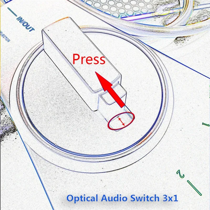 ABSQ-3-Way Digital Toslink Switch Toslink Switch Untuk Pemutar DVD CD Untuk Peralihan Audio Serat Optik