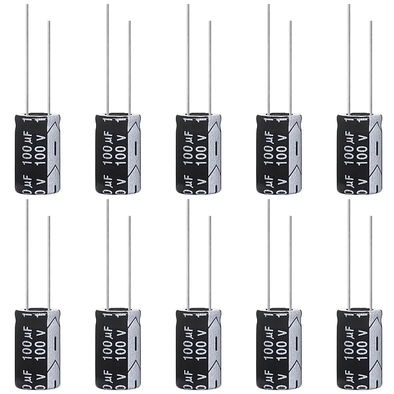 

100uF 100V 10x16mm Electrolytic Capacitor 100 UF MFD 100 Volt 0.39x0.63in Aluminum Capacitors (Pack of 10)