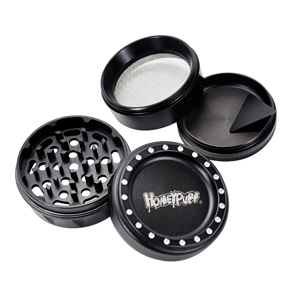 HONEYPUFF Drum Style Aluminum Grass Grinder 63 MM 4 Layers Metal Portable Grinders Spice Crusher Store Herb Accessories