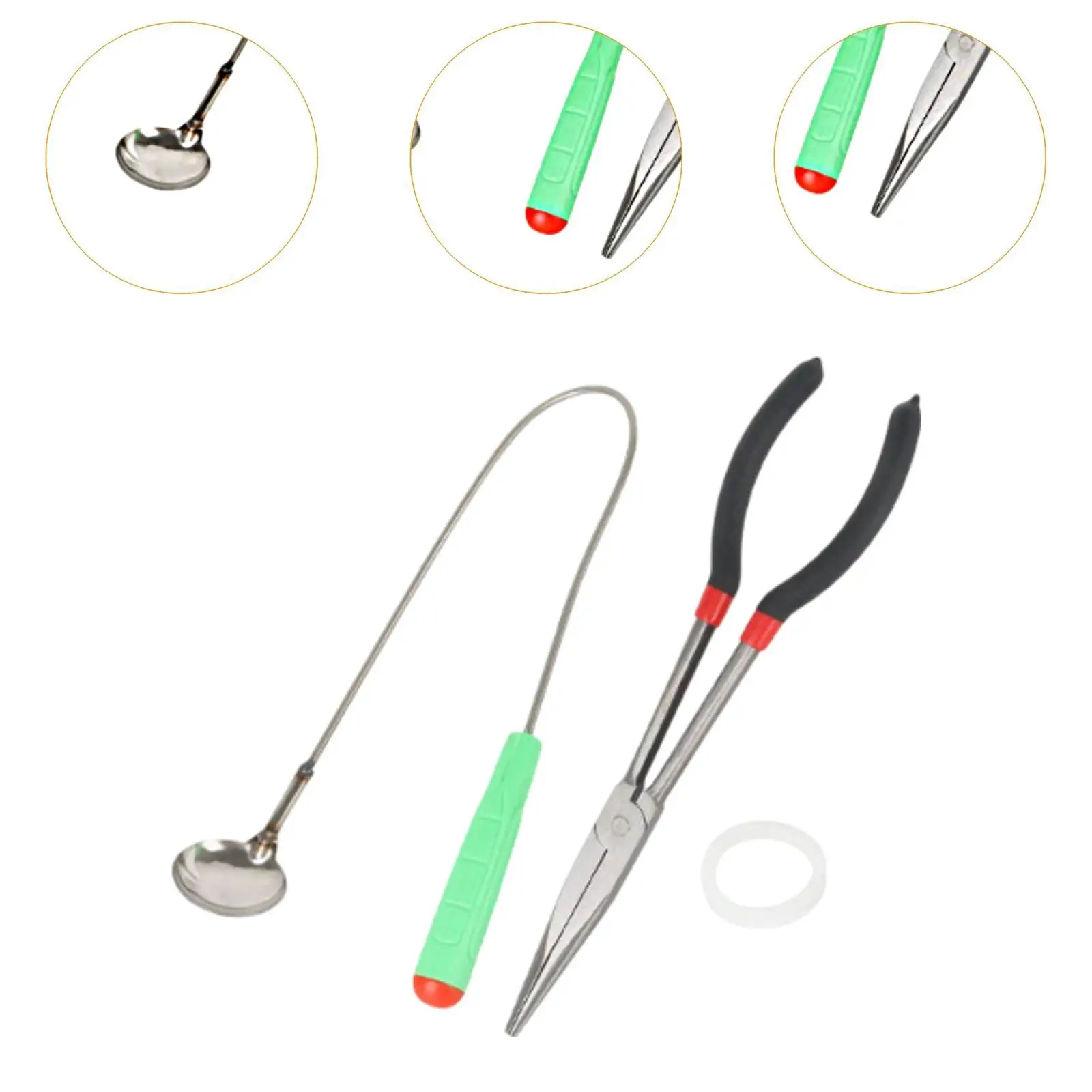 Solar Water Heater Cleaning Tool Hot Water System Cleaner with 10 Sealing Rings Removing Scale Spoon Descaling Spoon for Heaters