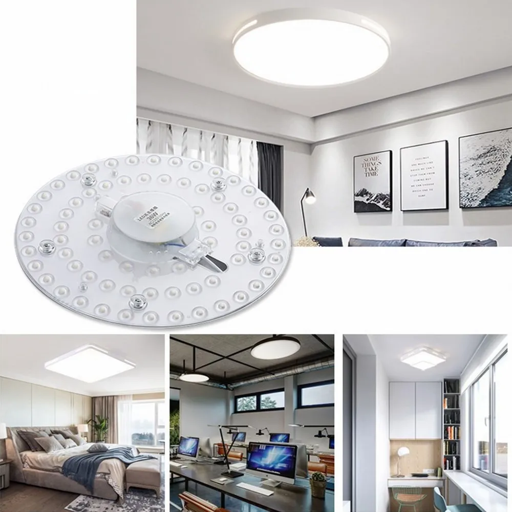 Painel de LED circular de 50W 36W 24W 18W 12W, lâmpada circular de teto SMD LED, placa circular de LED, AC 220V 230V 240V.