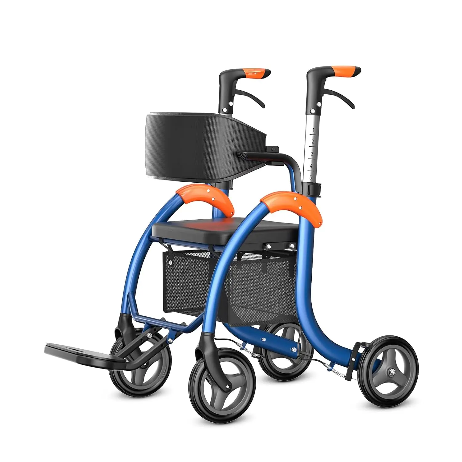 Lightweight Transport Wheelchair, Foldable Rolling Chair for Seniors, 8'' Big Wheels All Terrain Wheelchair,, Customized