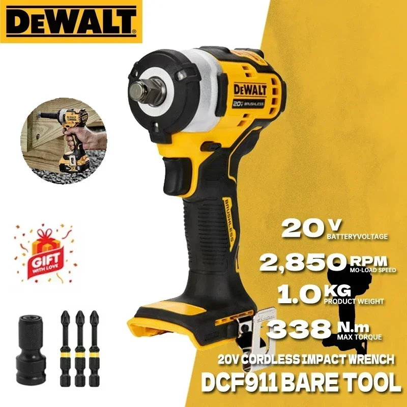 

Dewalt бесщеточный компактный ударный гайковерт 1/2 дюйма с кольцевой наковальней инструмент всего 20 в макс. Электроинструмент перезаряжаемый электрический гайковерт DCF911