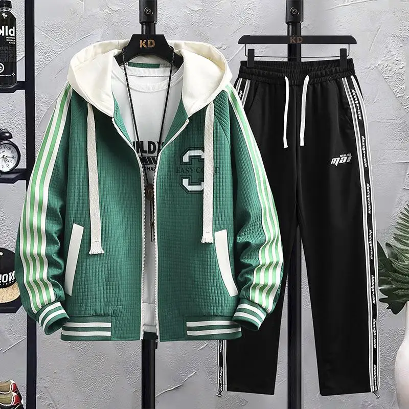 Autumn Men Tracksuit Casual Joggers Hooded Spring Sportswear Jackets Pants 2 Piece Sets Hip Hop Running Sports Suit