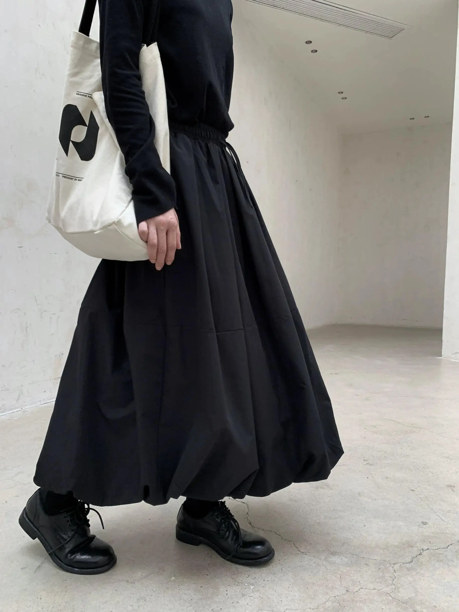 Thickened Cotton Pumpkin Skirt High Waist A-Line Midi Skirt Women's Spring Autumn Winter Commute Style Fashionable And Stylish