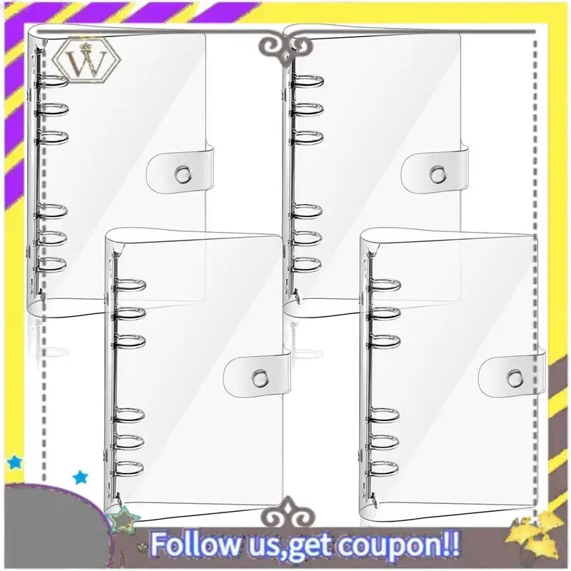 

Новая пластиковая папка формата А6, прозрачная мягкая ПВХ, 6-кольцевая бюджетная папка, многоразовая папка-планировщик, защитная крышка