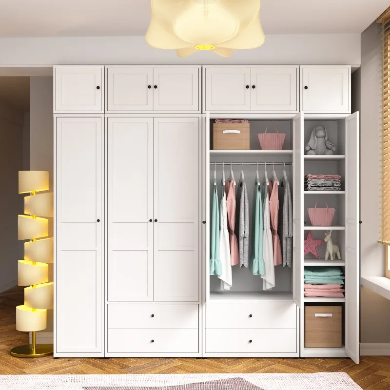 

Metal Kids Luxury Wardrobe Designs Partition White Storage Cabinets Wardrobe Bedroom Clothes Modern Armario Furniture For Home