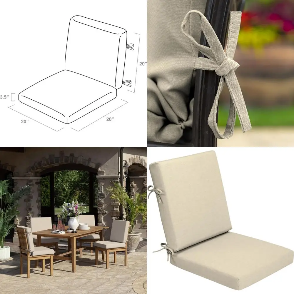 

Подушка для обеденного стула Arden из пенопласта, 20 x 20, изготовлена из ProFoam, защита от дождя, устойчивая к выцветанию, коричневая Leala