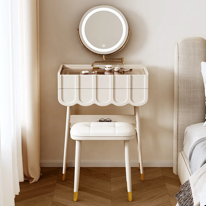 

Modern Trend Cream Simple Premium Small Apartment Bedroom Mirror Dresser