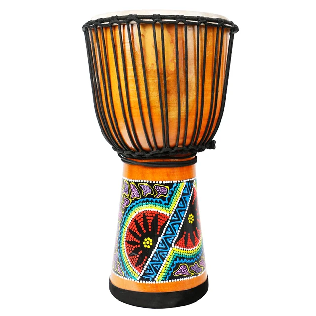 12'' Wooden Leather Djembe African Drum(Colored Painting)