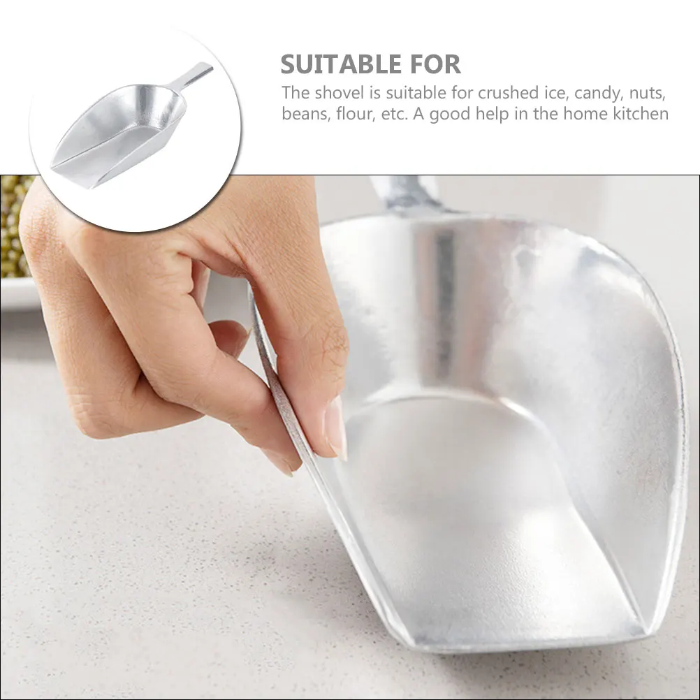 

Aluminum Scoop for Kitchen Ice Cube Storage Silver Flour Grain Ice Scoop For Freezer Rice 310# Multi Functional Tool