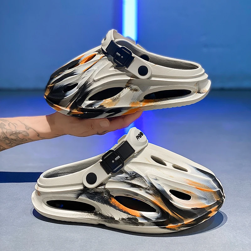 Men's 2025 New Summer Outer Wear Sports Non-Slip Anti-Odor Thick-Soled Beach Two-Wear Sandals and Slippers