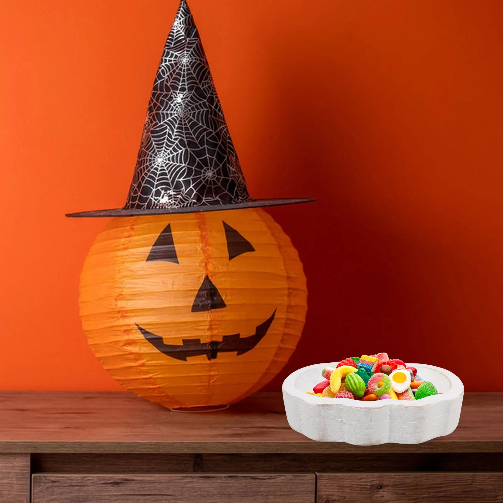 

Adorable Wooden Food Bowl with Pumpkin Design Perfect for Soup Dessert Fruit Storage Kitchen Serving Plate