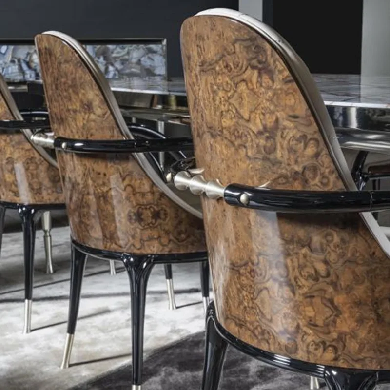 

Business negotiation sofa chair, villa luxury furniture matching Italian light luxury dining chair