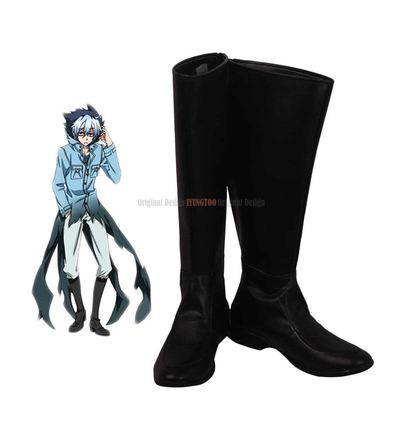 Sleepy Ash Kuro Shoes Cosplay SERVAMP Kuro Sloth Cosplay Boots Black Shoes Custom Made