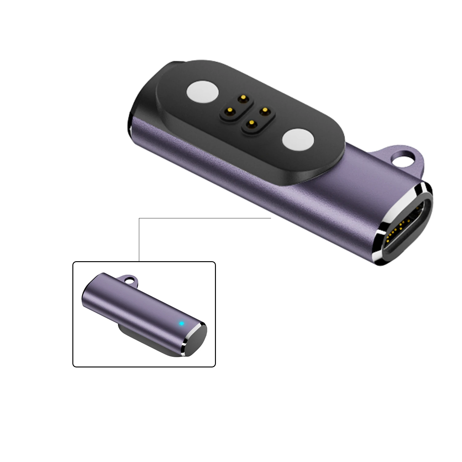 Image of 2-Pin/4-Pin USB-C Magnetischer Ladeadapter Typ-C Buchse Ladekonverter für Mojawa Run Plus Mojo2 Knochenleitungs-Kopfhörer