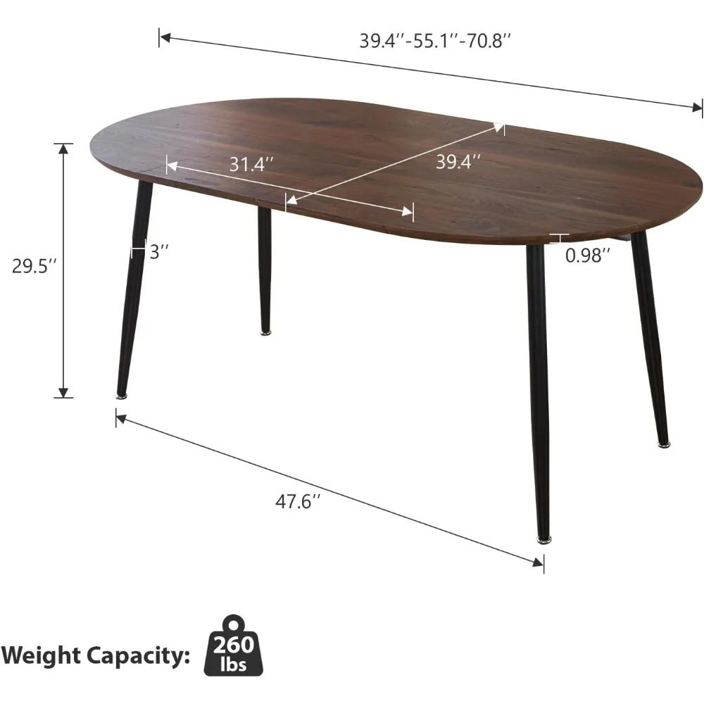 Extendable Round Dining Table for 39
