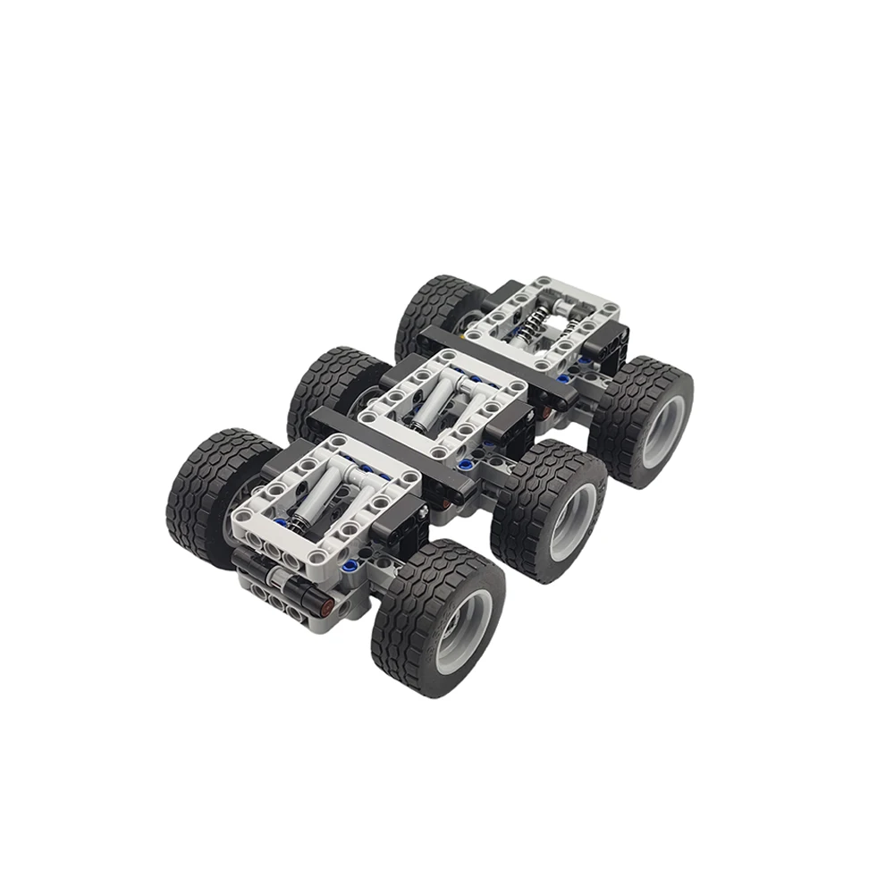119pcs MOC High-Tech Car Building Block Wheels Set 3 Axled Trailer DIY Technical Pin Liftarm Parts Suspendettrailer Brick Toys
