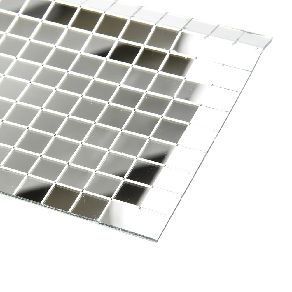 15x10cm Real Glass Mirror Mosaic Wall Decal Sticker with 150 Pre-Cut Tiles for DIY Home Decor, Bathroom & Ceiling Enhancement