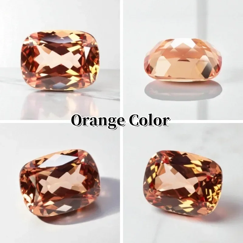 Lab Grown Sapphire Rectangle Cushion Shape High-quality DIY Charms Jewelry Making Main Materials Selectable Certificate
