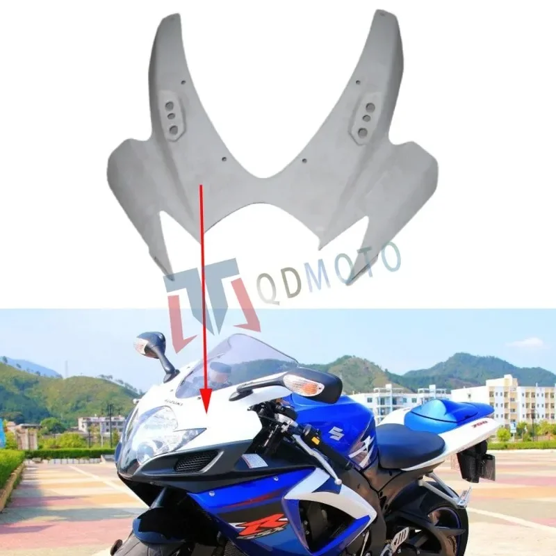 For SUZUKI GSXR 600 750 K6 2006 2007 Motorcycle Accessories Unpainted Head Fairing Nose Front Upper ABS Injection Fairing