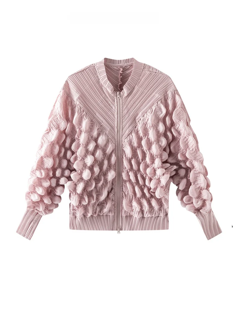 

Женская легкая роскошная плиссированная куртка-жакет на молнии, весна 2026, новинка, для повседневной носки, прямого кроя