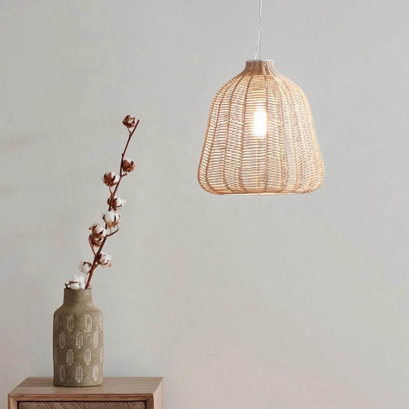 ARTURESTHOME Rattan Chandelier with Handmade Lampshade, Japanese Lamp Zen Lamps, Home Decorations, Room Decorations,Ceiling lamp