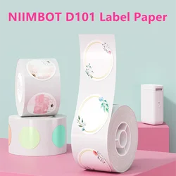 NIIMBOT Thermal Label Paper To D101 Label Printer White Color Transparent Sticker Round Label Marking Paper 20mm 25mm Width Tape