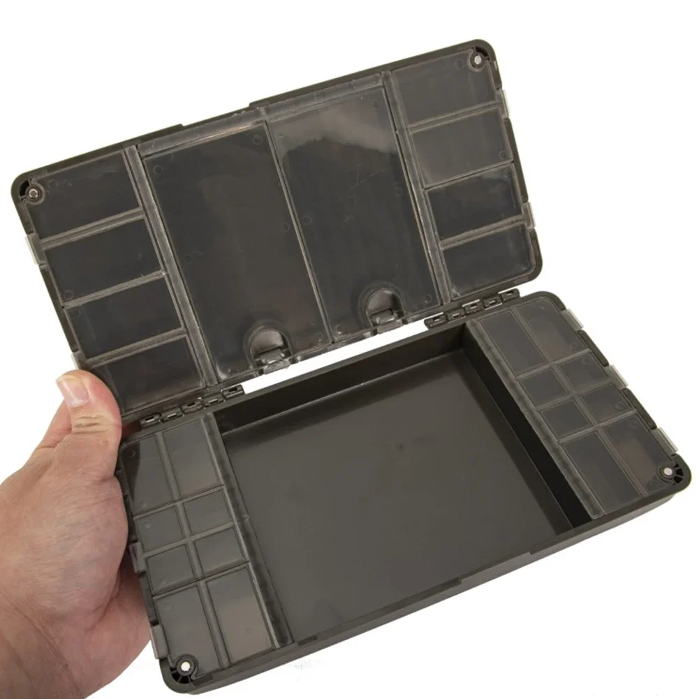 

Коробка-органайзер для ловли карпа, портативная коробка для рыболовных принадлежностей, 27 сеток, магнитные многофункциональные отделения, аксессуары для рыболовных снастей