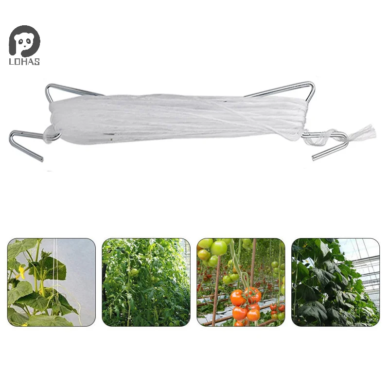 1pc Plant Tomato Support Ear Hook Clip Plants Trellis Garden Vegetable Patch Fruit Hooks Clamps Gardening Supplies Nylon Rope