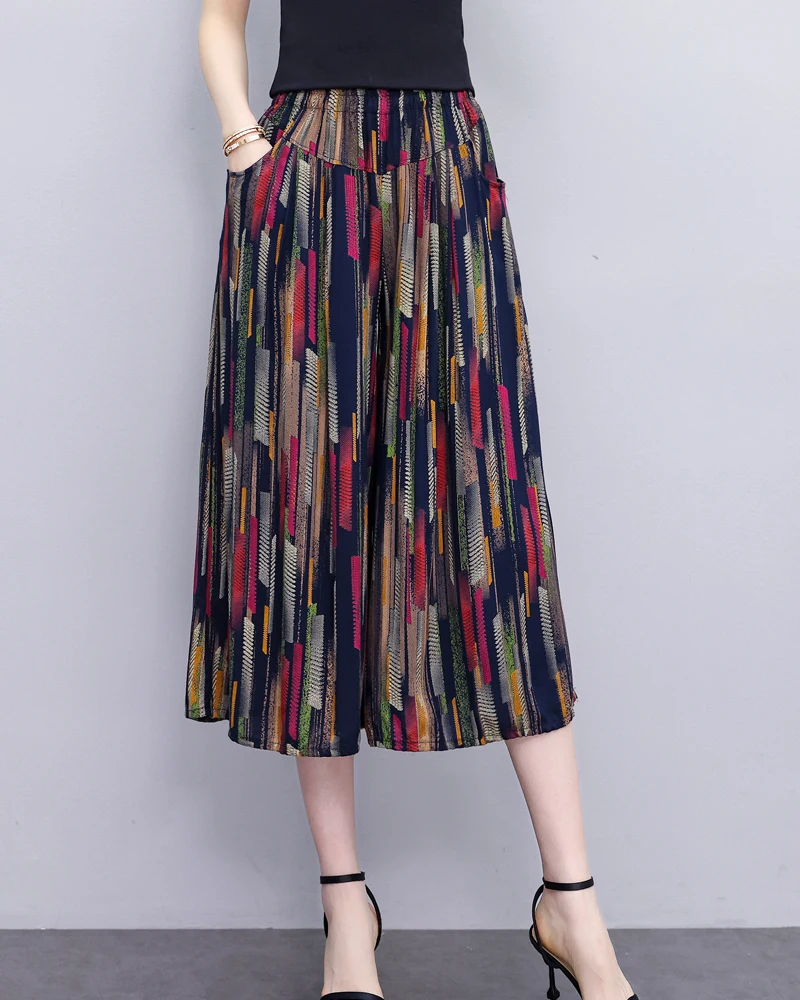 Elegant Women's Pants Summer Fashionable Printed Long Pants Loose Comfortable prnited Pants