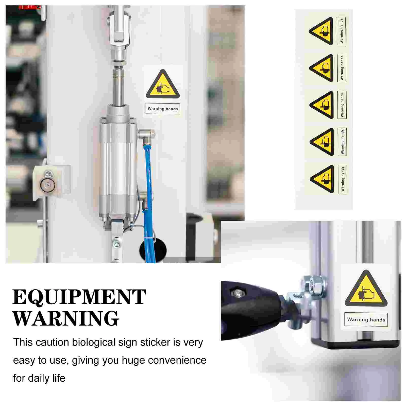 Предупреждающие этикетки для механического оборудования, защитные наклейки для ручного дробления, плакаты безопасности на рабочем месте, наклейки для рук, клейкие наклейки для ногтей