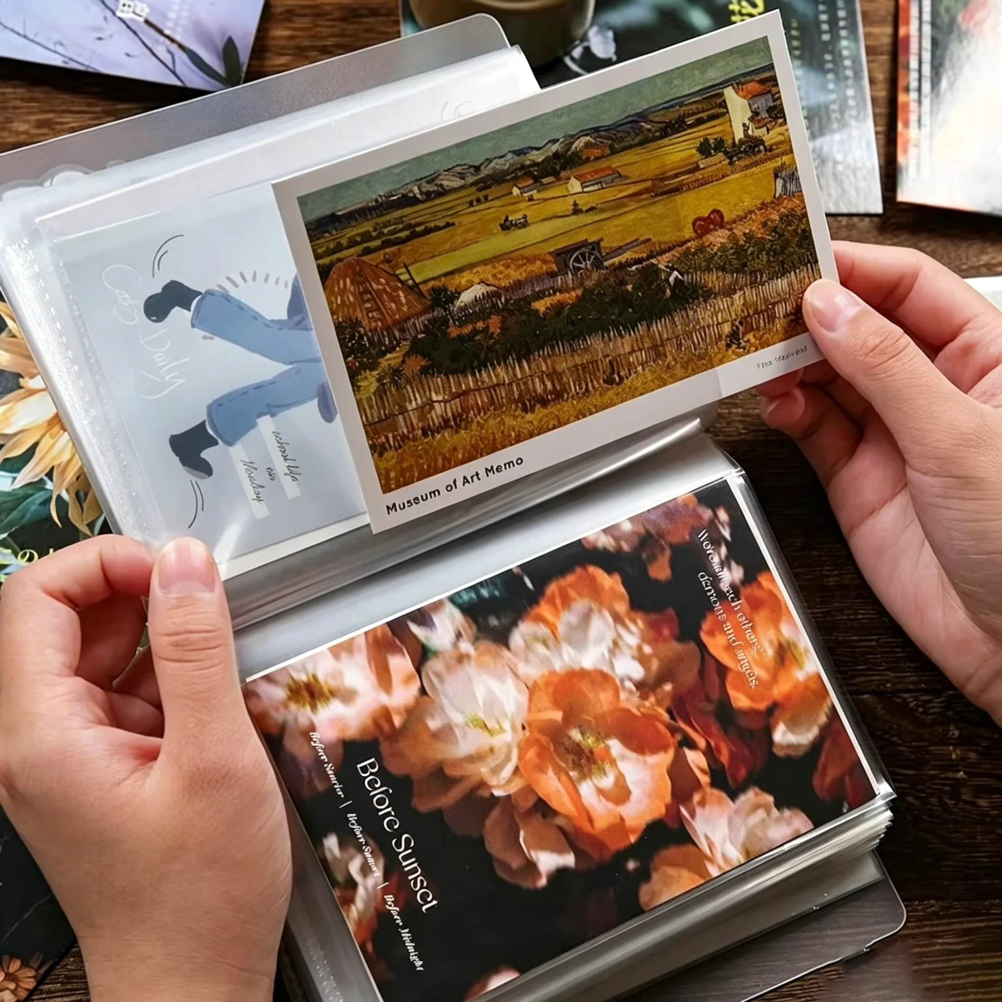 40pcs A6 Storage Booklet Large-Capacity Simple Waterproof Photo Storage Book High Quality PP Material