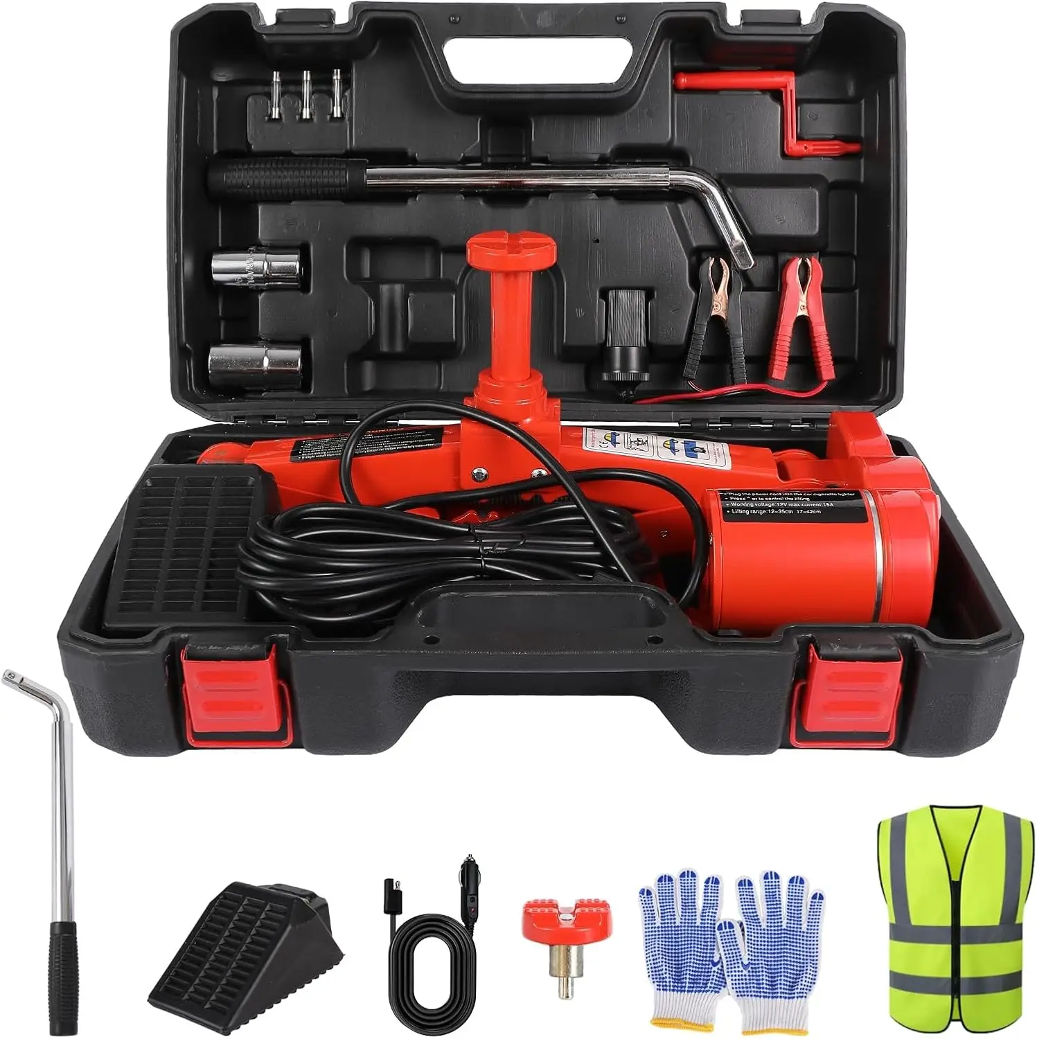 

Electric Car Jack Kit Foor Jack 3 Ton 12V Car Scissor Jack for Sedan SUV Portable Vehicle Lift Jack Emergency Repair Kit with A