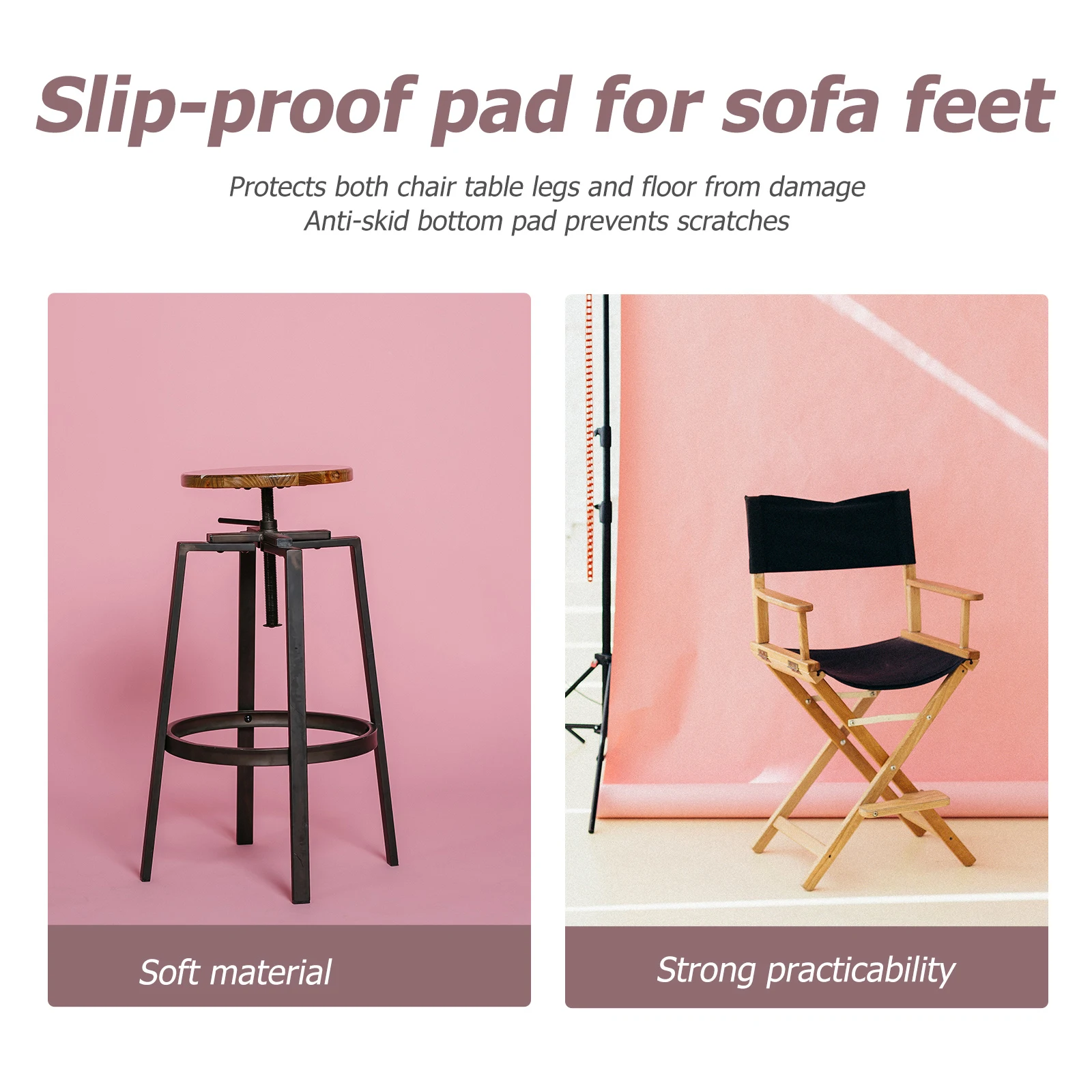 

8pcs Furniture Protector Non slip Chair Feet Pads Silica Gel Foot Cushion Durable Soft Mats Home Office School
