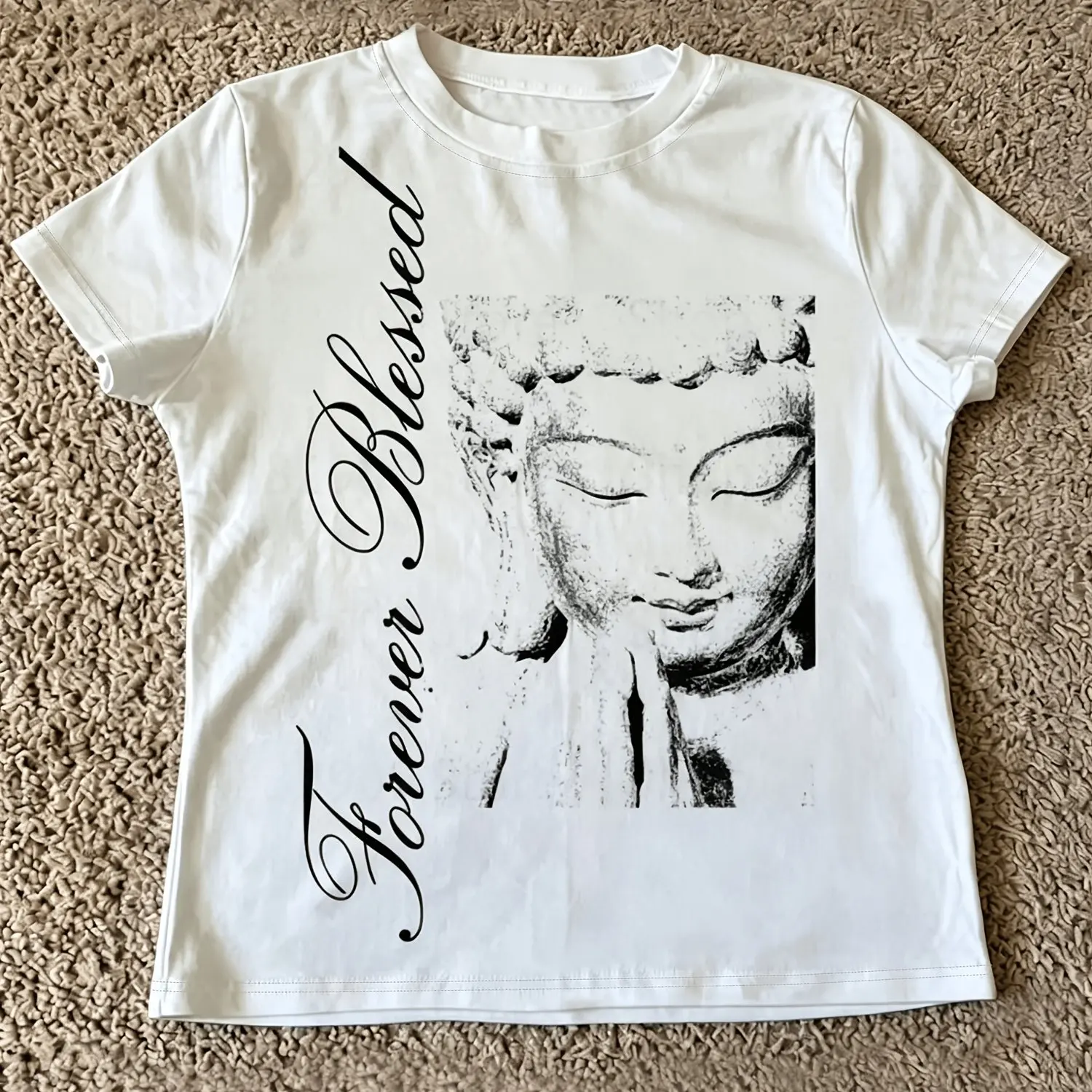 Summer Women's Retro Buddha Image Print T-shirt Unisex Cotton and Breathable Short Sleeve Streetwear Oversized Loose Casual