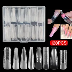120Pcs/Box Dual Forms Mold UV Gel Quick Building Mold For Fake Nail Tip Extension Top Mold Nails Plastics Forms
