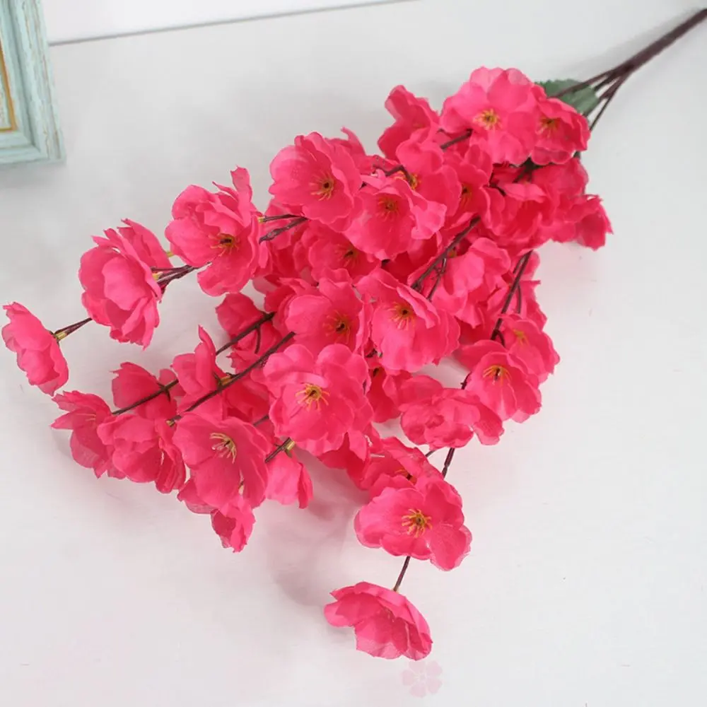 7 Zweige Künstliche Kirschblüten Blumenarrangement 55cm Künstliche Pflaumenblüten Vasenfüller Heimdekoration – Detail 4