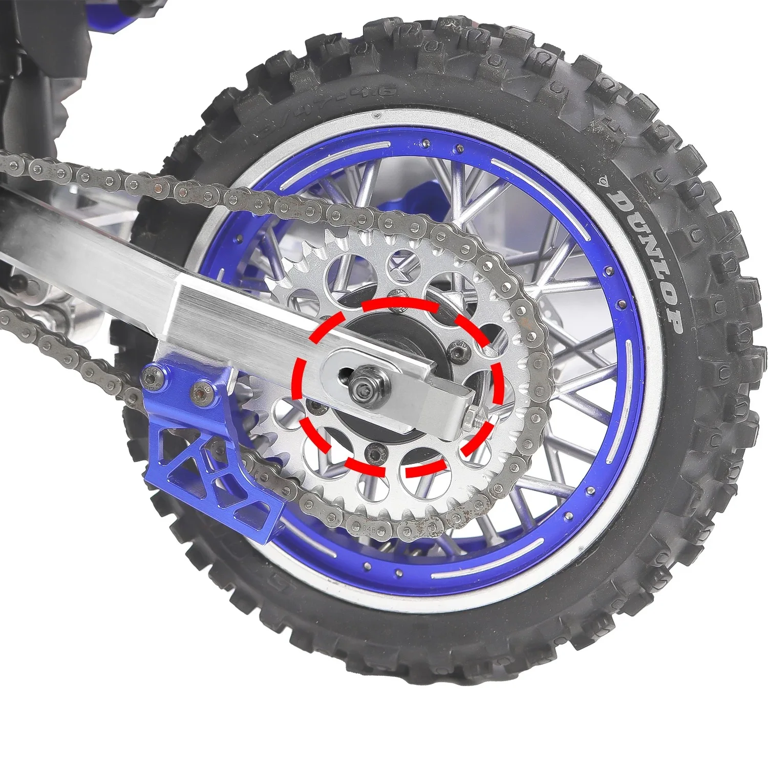 Aluminium kettingelasticiteit regelset voor LOSI 1/4 Promoto-MX RC motorfiets upgrade-onderdelen