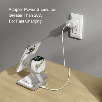 Bezdrátová nabíječka Bonola Magnetic 3 v 1 pro iPhone 16/15/13/14 Pro/12 30W pro Apple Watch/AirPods Pro 8 nejlepší prodej iBus Apple Watch Series 3 - №1