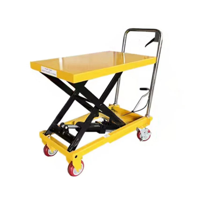 Movable Manual Hydraulic Lifting Platform Loading and Unloading Car Multi Functional Lifting Platform Car 150kg  0.72 meters