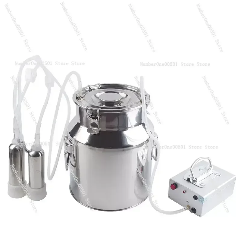 Stainless Steel Bucket Portable Mini pulse Cow goat Milking Machine with Rechargeable Battery and Adaptor