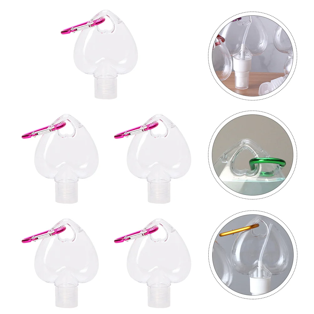 5 Pcs Lotion Dispenser Keychain Love Hook Bottle Spray Storage Bottles Hand Travel