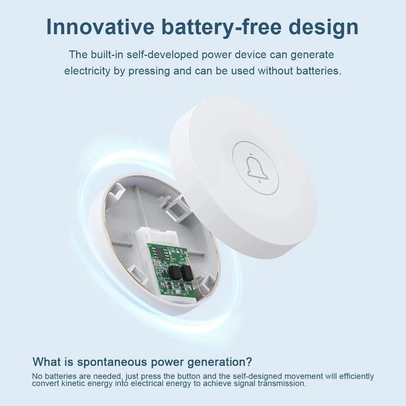 ใหม่ Self-Powered Wireless Doorbell กันน้ํายินดีต้อนรับสมาร์ทประตู Bell 38 เสียงเรียกเข้า 150M ระยะไกลสําหรับผู้สูงอายุ
